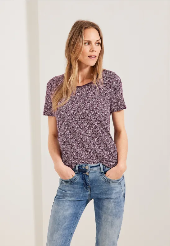 T-shirt met onopvallende print wineberry red