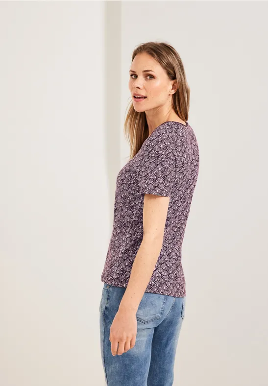 T-shirt met onopvallende print wineberry red