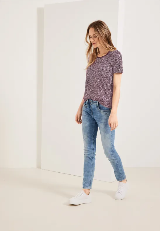T-shirt met onopvallende print wineberry red