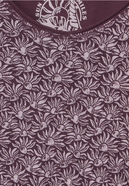 T-shirt met onopvallende print wineberry red
