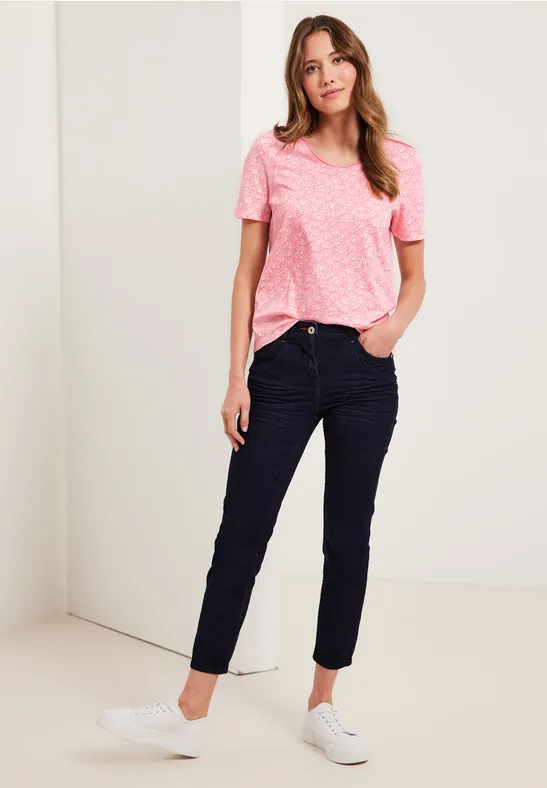 T-shirt met onopvallende print soft pink