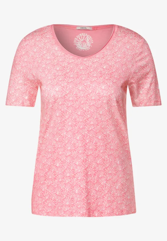 T-shirt met onopvallende print soft pink