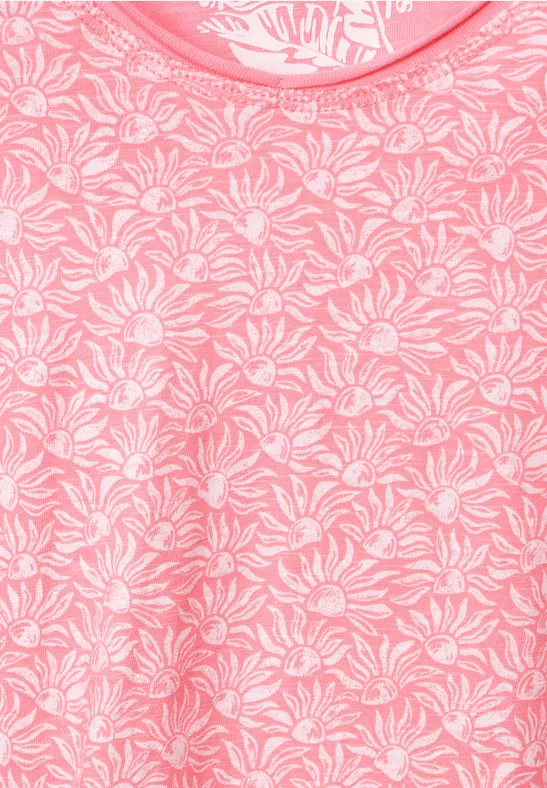 T-shirt met onopvallende print soft pink