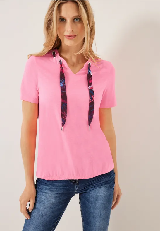 T-shirt avec cordon coulissant imprimé soft pink