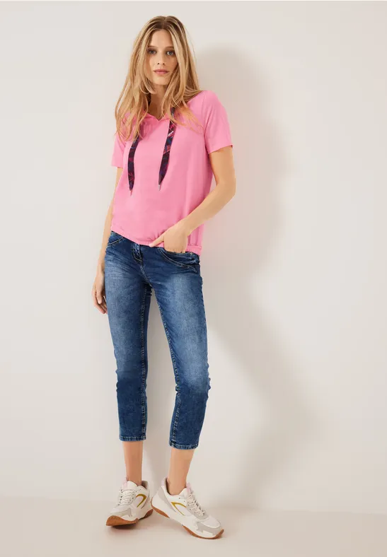 T-shirt avec cordon coulissant imprimé soft pink
