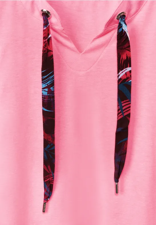 T-shirt avec cordon coulissant imprimé soft pink