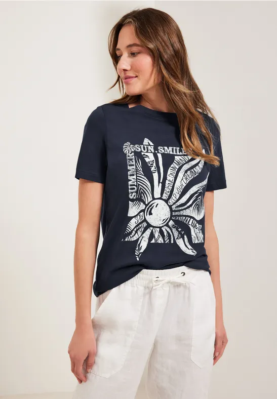 T-shirt met fotoprint deep blue