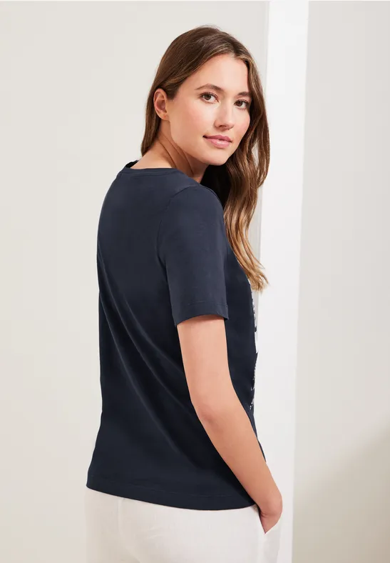 T-shirt met fotoprint deep blue