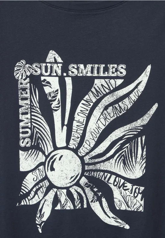 T-shirt met fotoprint deep blue