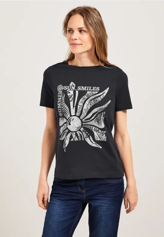 T-shirt met fotoprint carbon grey