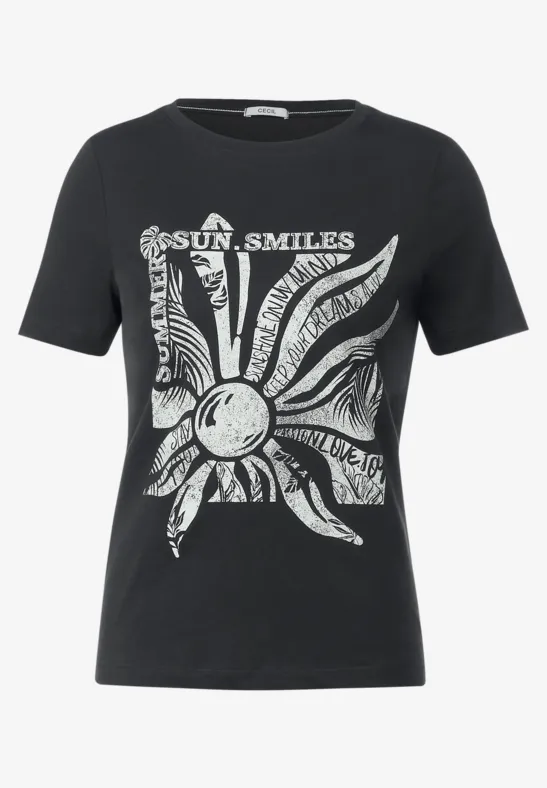 T-shirt met fotoprint carbon grey