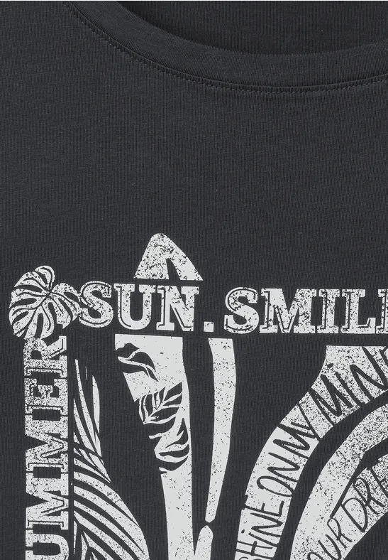 T-shirt met fotoprint carbon grey