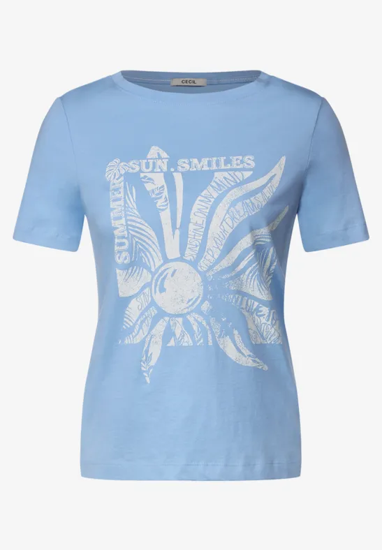T-shirt met fotoprint tranquil blue