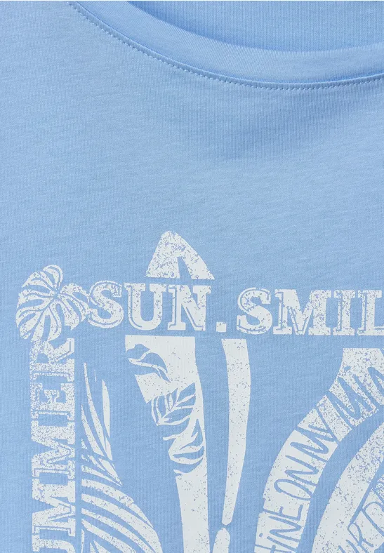 T-shirt met fotoprint tranquil blue