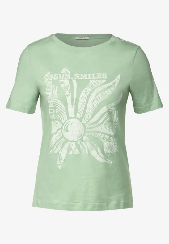 T-shirt à imprimé photo fresh salvia green