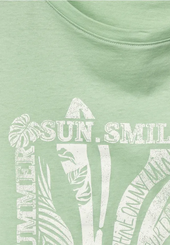 T-shirt à imprimé photo fresh salvia green