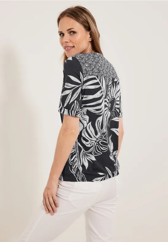 Tunika T-Shirt mit Print carbon grey