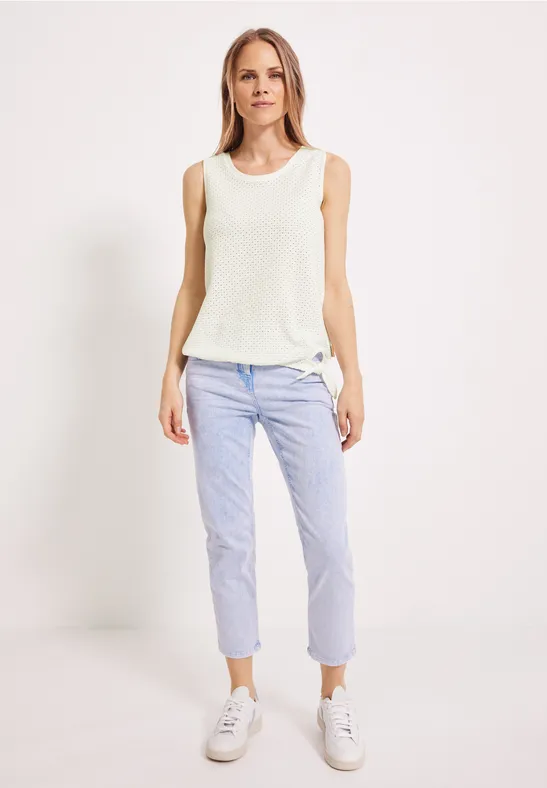 Ajour Top vanilla white