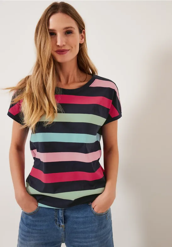 T-shirt met gestreept patroon deep blue