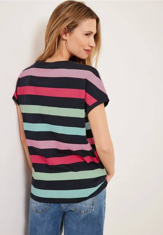 T-shirt met gestreept patroon deep blue