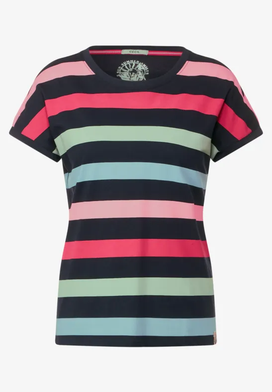 T-shirt met gestreept patroon deep blue
