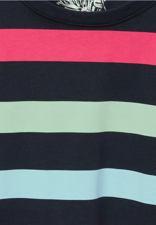 T-shirt met gestreept patroon deep blue