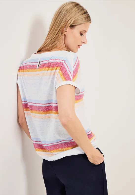 Multicolor Streifenshirt strawberry red