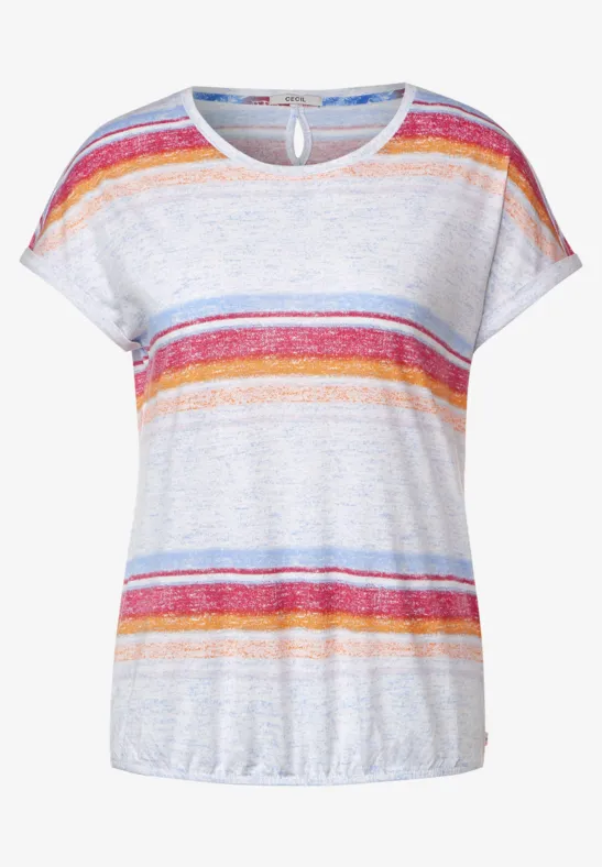 Multicolor Streifenshirt strawberry red