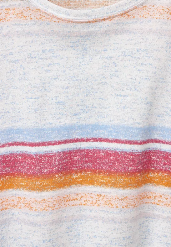 Multicolor Streifenshirt strawberry red