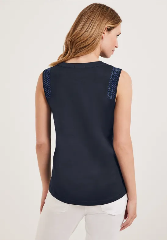 Top mit Smockdetails deep blue