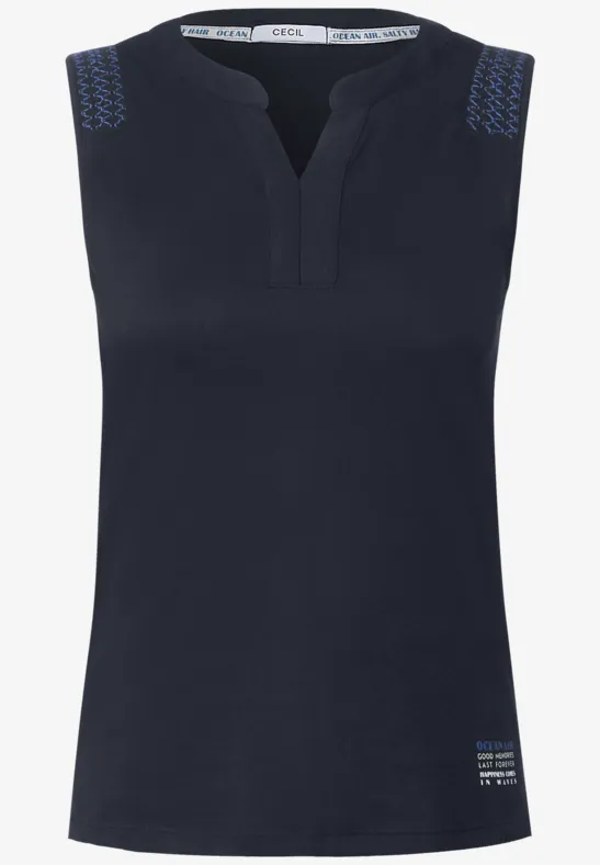 Top mit Smockdetails deep blue