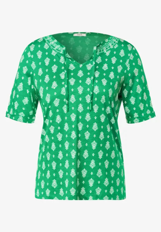 Tunikashirt mit Smock Detail fresh green