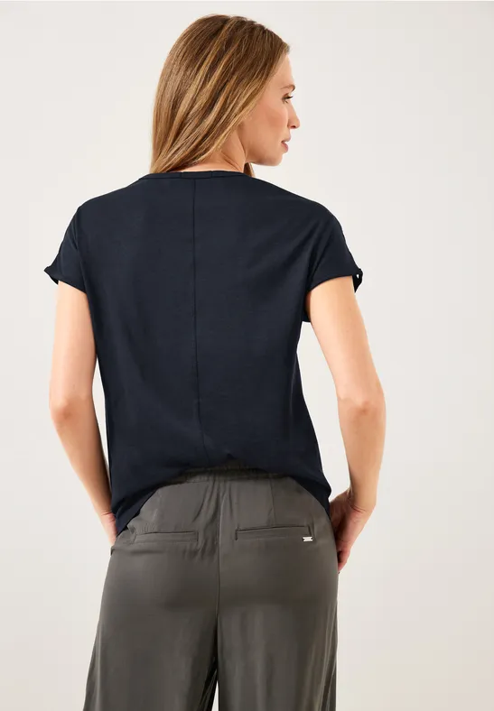 T-shirt avec détail sur les épaules deep blue