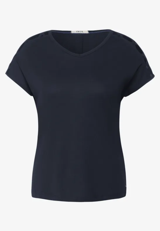T-shirt avec détail sur les épaules deep blue
