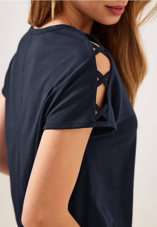T-shirt avec détail sur les épaules deep blue