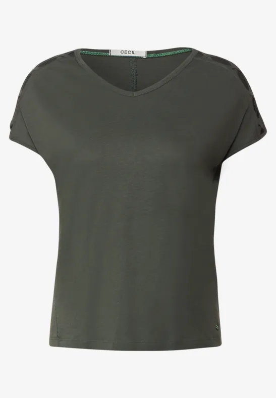 T-Shirt mit Schulterdetail sporty khaki