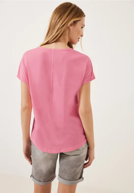 T-Shirt mit Schulterdetail soft pink