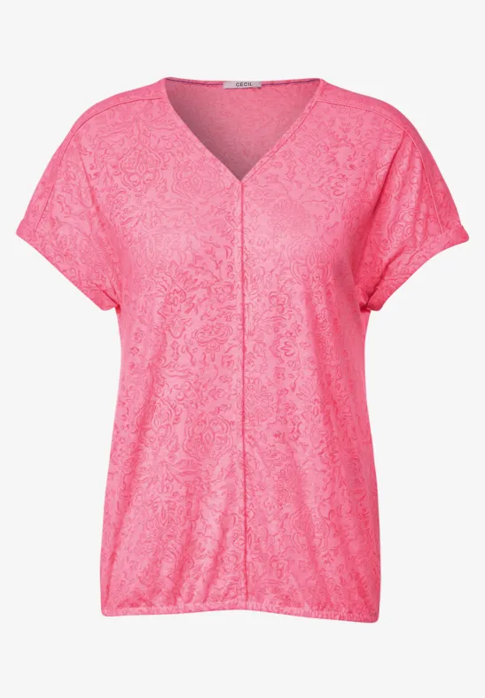 Melange Burn Out Shirt soft pink melange