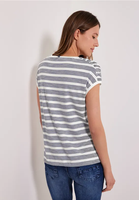 T-shirt à épaules froncées deep blue