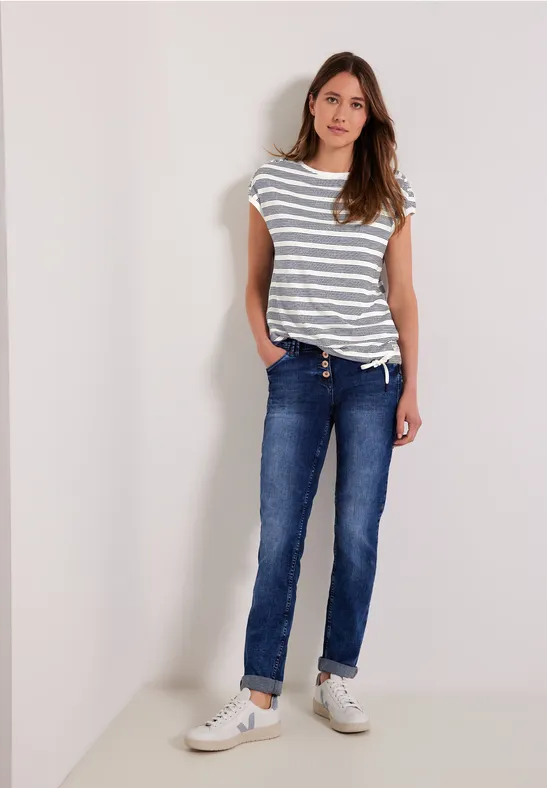 T-shirt à épaules froncées deep blue