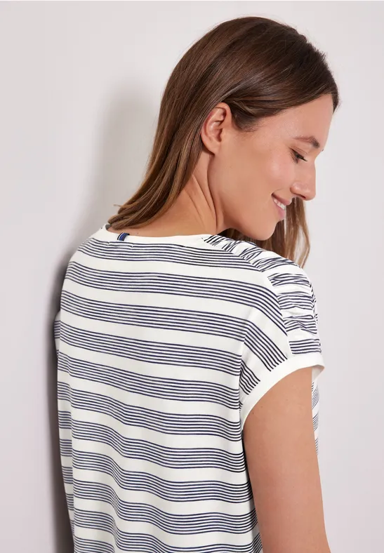 T-shirt à épaules froncées deep blue