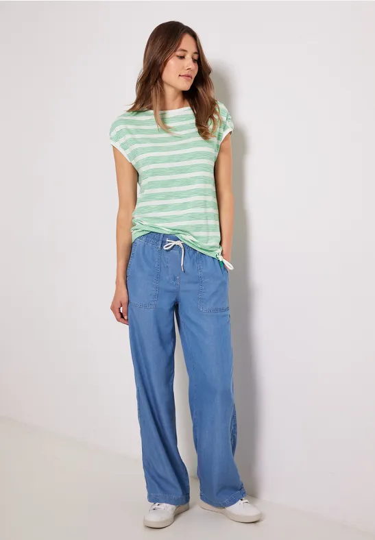 Shirt mit geraffter Schulter fresh green