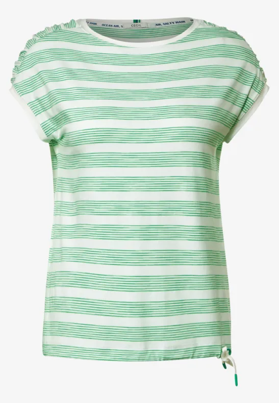 Shirt mit geraffter Schulter fresh green