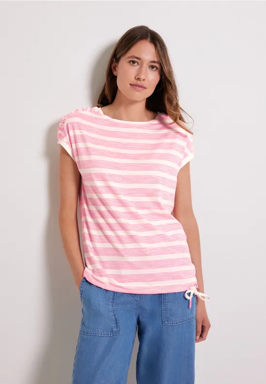 T-shirt à épaules froncées soft pink