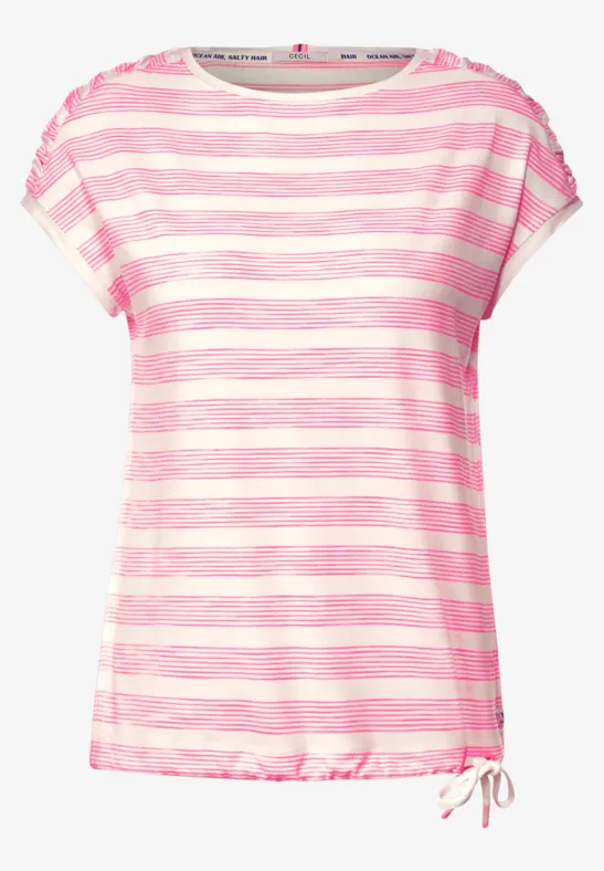 T-shirt à épaules froncées soft pink