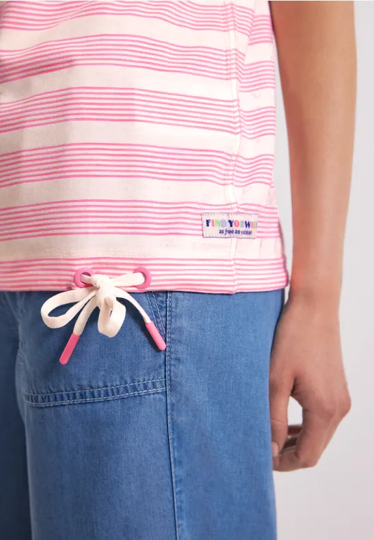 T-shirt à épaules froncées soft pink
