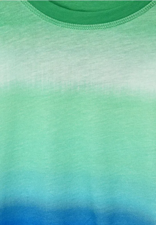 T-shirt à rayures batik blue sea