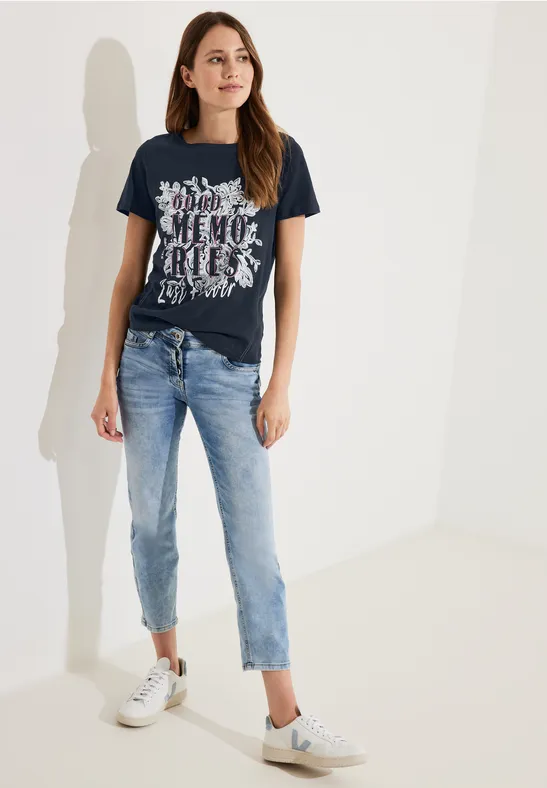 T-shirt met fotoprint deep blue