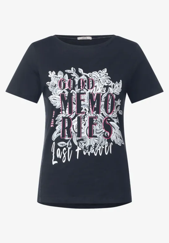 T-shirt met fotoprint deep blue