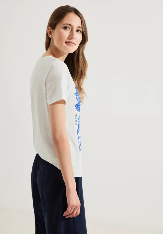 T-shirt met fotoprint vanilla white